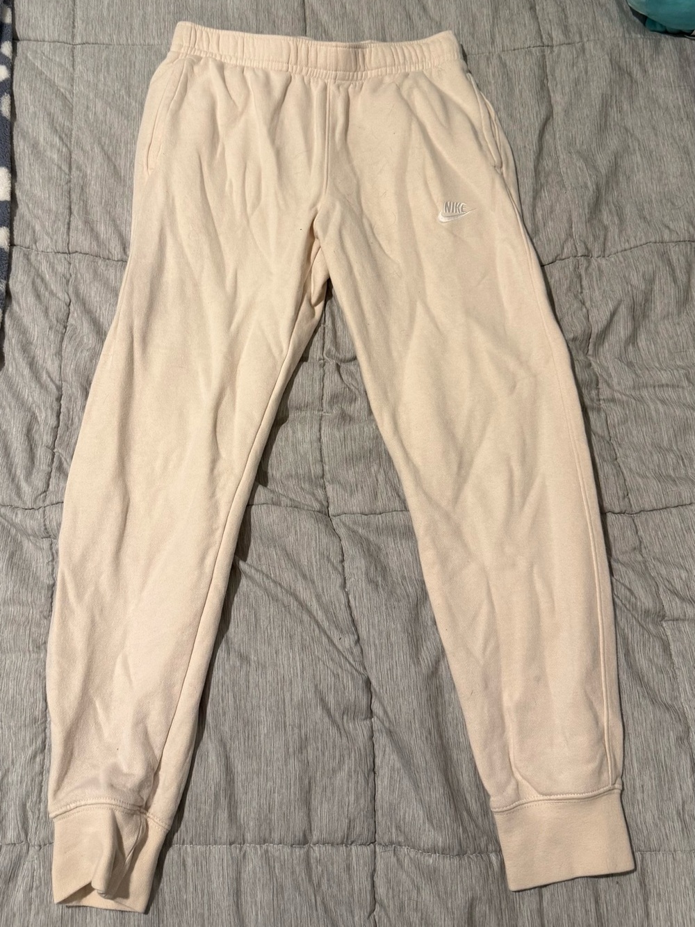 Nike Cream/Pink Fleece Joggers